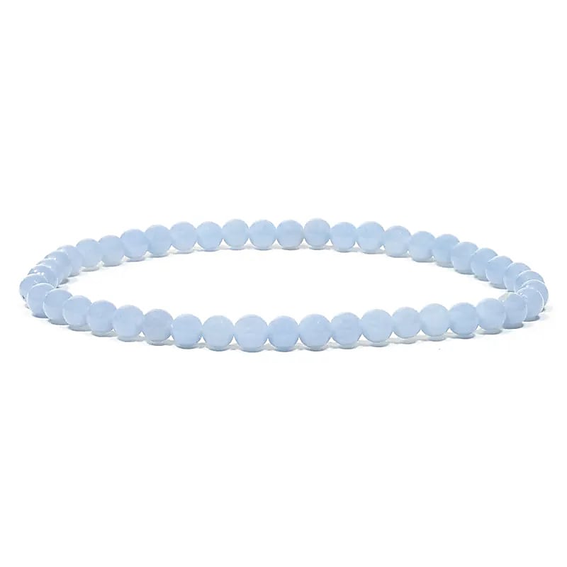 bracelet angélite perle 4mm bleu clair