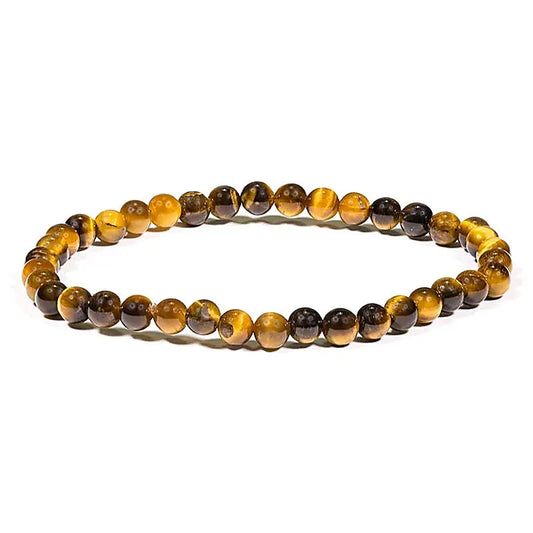 Bracelet Puissance : œil de tigre en pierres naturelles de 6mm